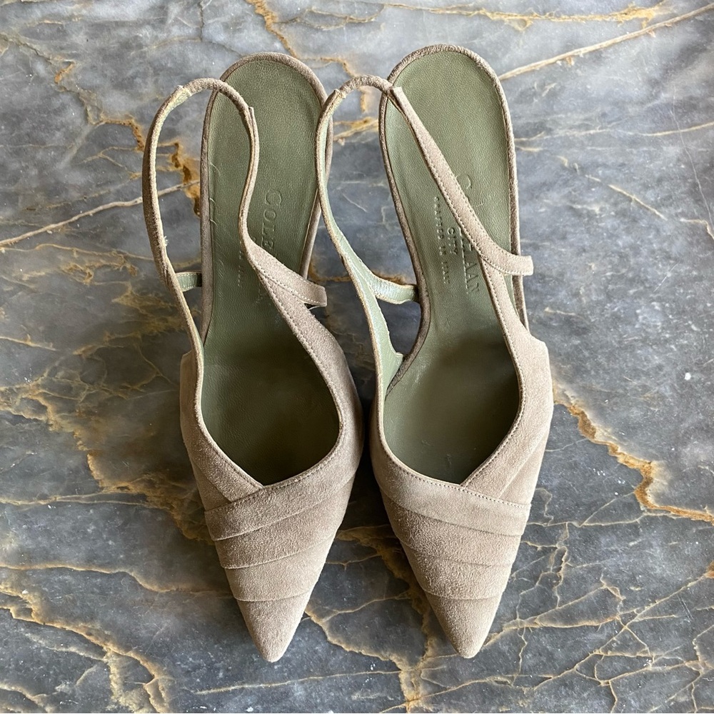 NWOT Cole Haan Tan Suede Slingback Heels
